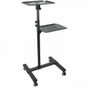 StarTech.com Mobile Projector and Laptop Stand / Cart, Heavy Duty Portable Projector Stand (2 Vented Shelves, hold 22lb / 10kg each), Height Adjustable Rolling AV Presentation Cart with Wheels - Lockable Casters - Cart - for projector  /  notebook - steel - black