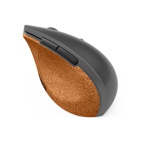 Lenovo Go - Mouse - ergonomic - blue optical - 6 buttons - wireless - 2.4 GHz - USB wireless receiver - storm gray with natural cork - retail - for 100e Chromebook (2nd Gen) MTK.2; ThinkPad L13 Gen 2; T14s Gen 2; X13 Gen 2 - 1
