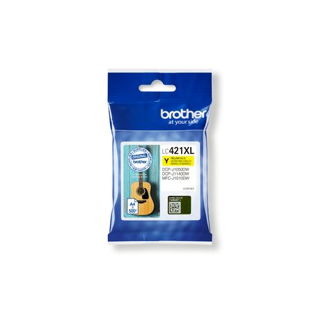 Brother LC421XLY - High Yield - yellow - original - ink cartridge - for Brother DCP-J1140DW, MFC-J1010DW, MFC-J1012DW - 0