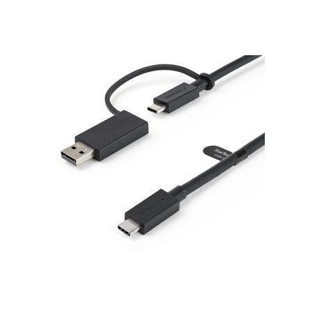 StarTech.com 3ft (1m) USB C Cable w /  USB-A Adapter Dongle, Hybrid 2-in-1 USB C Cable w /  USB-A | USB-C to USB-C (10Gbps / 100W PD), USB-A to USB-C (5Gbps), USB-A Host to USB-C DisplayLink Dock - Ideal for Hybrid Dock (USBCCADP) - USB cable - USB-C (M) to USB-C (M) - 1 m - USB Power Delivery (100W) - for P / N: DKM30CHDPD - 0
