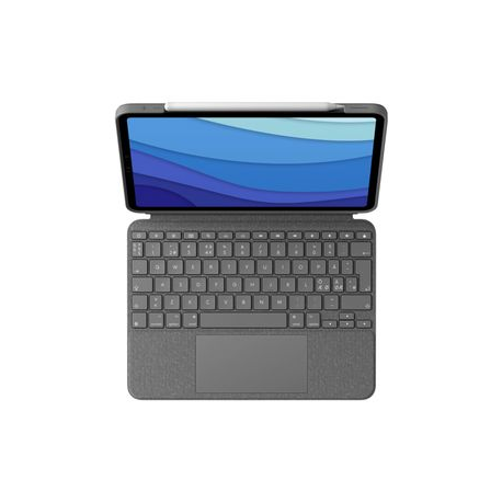 Logitech Combo Touch - Keyboard and folio case - with trackpad - backlit - Apple Smart connector - QWERTY - Pan Nordic - oxford grey - for Apple 11-inch iPad Pro (1st generation, 2nd generation, 3rd generation) - 0