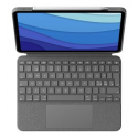 Logitech Combo Touch - Keyboard and folio case - with trackpad - backlit - Apple Smart connector - QWERTY - Pan Nordic - oxford grey - for Apple 11-inch iPad Pro (1st generation, 2nd generation, 3rd generation)