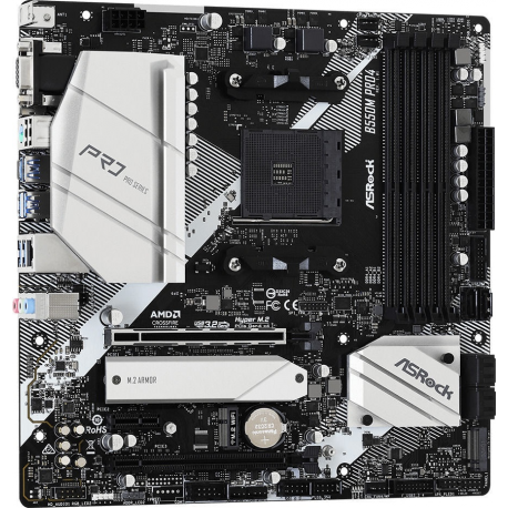 ASRock B550M Pro4 - Motherboard - micro ATX - Socket AM4 - AMD B550 Chipset - USB-C Gen2, USB 3.2 Gen 1, USB 3.2 Gen 2 - Gigabit LAN - onboard graphics (CPU required) - HD Audio (8-channel) - 2