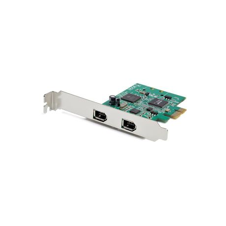 StarTech.com 2 Port 1394a PCI Express FireWire Card - PCIe FireWire Adapter - FireWire adapter - PCIe low profile - FireWire x 2 - green - 0