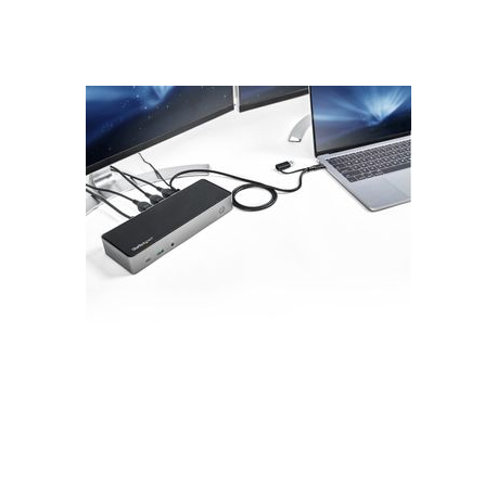 StarTech.com USB-C & USB-A Dock, Hybrid Universal Triple Monitor Laptop Docking Station w/ DisplayPort & HDMI 4K 60Hz, 85W Power Delivery, 6x USB Hub, Ethernet, Audio, USB 3.1 Gen 2 10Gbps - Multi-Monitor Dock (DK31C3HDPDUE) - Docking station - USB-C - 3 x HDMI, 3 x DP - GigE - 85 Watt - 13