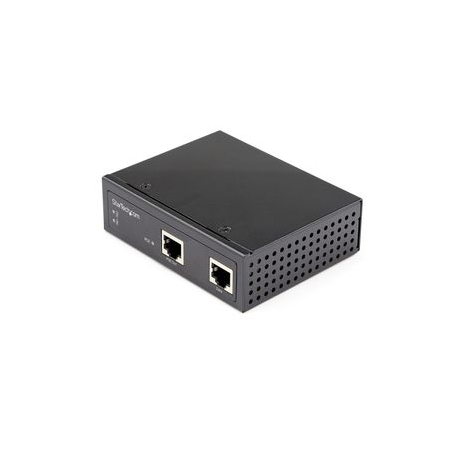 StarTech.com Industrial Gigabit PoE Injector, High Speed/High Power 90W, 802.3bt PoE++ 48V-56VDC DIN Rail UPoE/Ultra Power Over Ethernet Injector Adapter, -40C to +75C, Rugged, Gigabit PoE - 90W PoE++ Injector (POEINJ1G90W) - PoE injector - 90 Watt - output connectors: 2 - black - 0