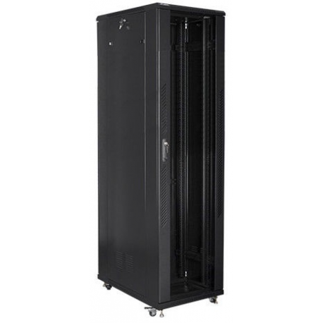 Lanberg - Rack cabinet - with 4 cooling fans - 230 V - black, RAL 9004 - 47U - 19" - 2