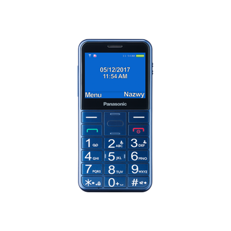 Panasonic KX-TU155 - Mobile phone - dual-SIM - microSD slot, - microSD slot - 240 x 320 pixels - TFT 0.3 MP - blue - 0