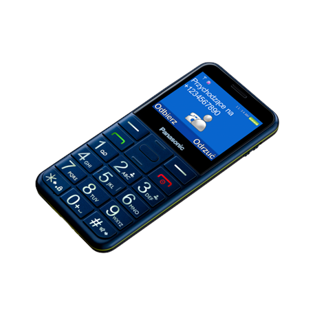 Panasonic KX-TU155 - Mobile phone - dual-SIM - microSD slot, - microSD slot - 240 x 320 pixels - TFT 0.3 MP - blue - 1