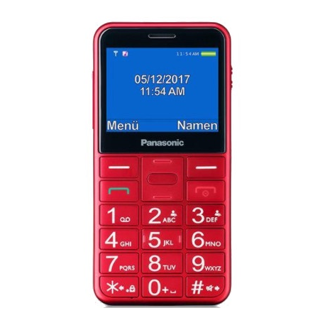 Panasonic KX-TU155 - Mobile phone - dual-SIM - microSD slot, - microSD slot - 240 x 320 pixels - TFT 0.3 MP - red - 1