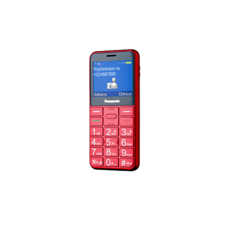 Panasonic KX-TU155 - Mobile phone - dual-SIM - microSD slot, - microSD slot - 240 x 320 pixels - TFT 0.3 MP - red - 4