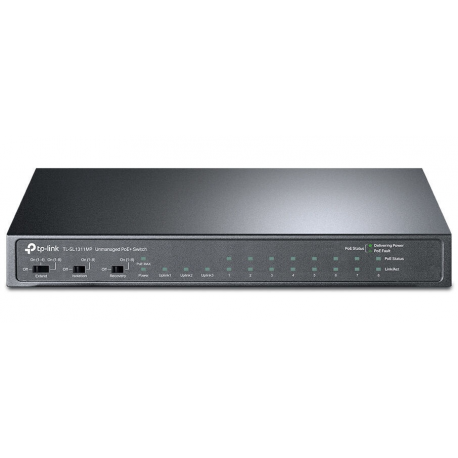 TP-Link TL-SL1311MP V1 - Switch - unmanaged - 8 x 10/100 (PoE+) + 2 x 10/100/1000 + 1 x 1000Base-X SFP - rack-mountable (124 W) - 1