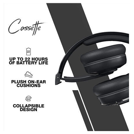 Skullcandy Cassette - Headphones with mic - on-ear - Bluetooth - wireless - black - 2
