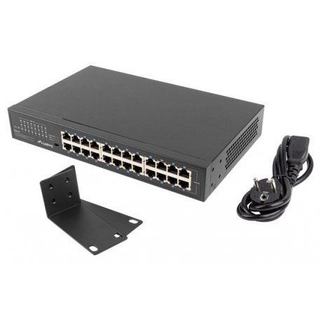 Lanberg RSGE-24 - Switch - unmanaged - 24 x 10 / 100 / 1000 - desktop, rack-mountable - 3