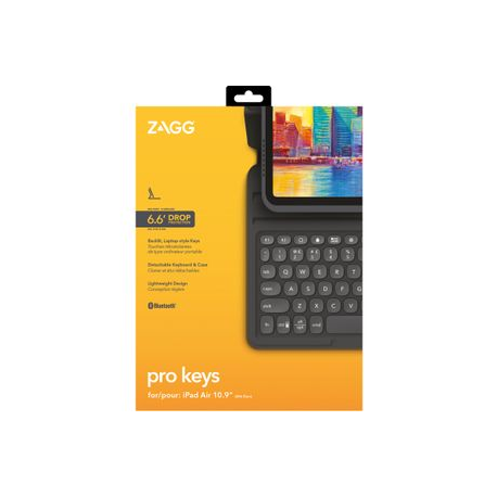 ZAGG Pro Keys - Keyboard and folio case - backlit - Bluetooth - Nordic - black / grey keyboard, black / grey case - for Apple 10.9-inch iPad Air (4th generation) - 6