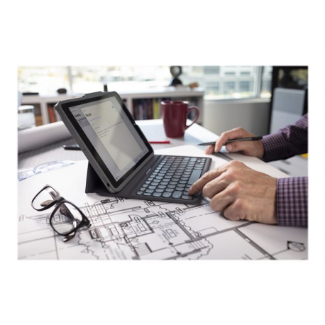 ZAGG Pro Keys - Keyboard and folio case - backlit - Bluetooth - Nordic - black / grey keyboard, black / grey case - for Apple 10.9-inch iPad Air (4th generation) - 15