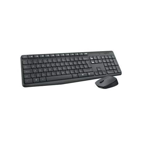 Logitech MK235 - Keyboard and mouse set - wireless - 2.4 GHz - German - 2