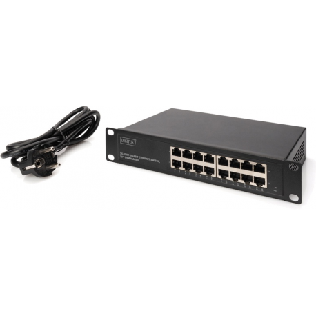 DIGITUS DN-80115 - Switch - unmanaged - 16 x 10 / 100 / 1000 - rack-mountable - 4