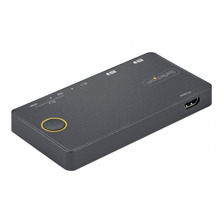 StarTech.com 2 Port Hybrid USB-A + HDMI & USB-C KVM Switch, Single 4K 60Hz HDMI 2.0 Monitor, Compact Desktop and / or Laptop HDMI KVM Switch, USB Bus Powered, Thunderbolt 3 Compatible - 2 Port HDMI KVM Switch (SV221HUC4K) - KVM  /  audio switch - 2 x KVM  /  audio - desktop - 4