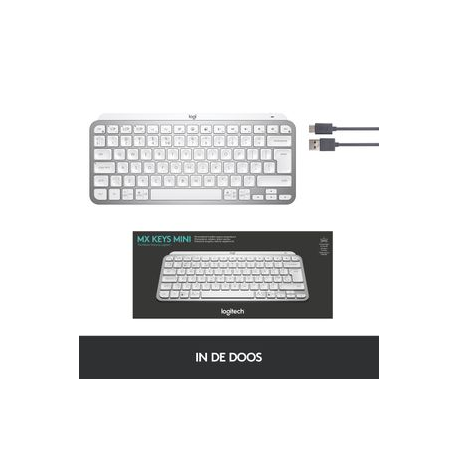 Logitech MX Keys Mini - Keyboard - backlit - Bluetooth - QWERTZ - German - pale grey - 9