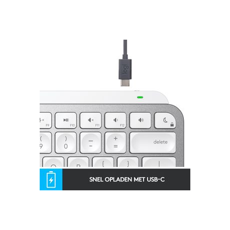 Logitech MX Keys Mini for Mac - Keyboard - backlit - Bluetooth - QWERTZ - German - pale grey - for Apple 10.2-inch iPad; 10.5-inch iPad Air; 10.9-inch iPad Air; iPhone 11, 12, 13, SE - 7