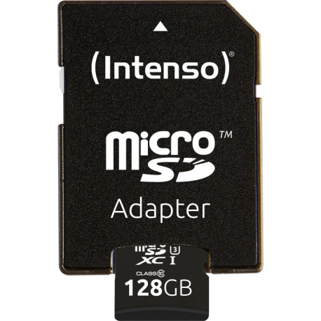 Intenso Professional - Flash memory card (microSDXC to SD adapter included) - 128 GB - UHS Class 1 / Class10 - microSDXC UHS-I - 1
