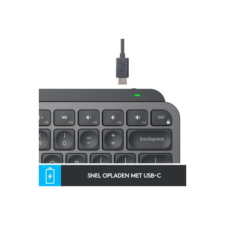 Logitech MX Keys Mini - Keyboard - backlit - Bluetooth - QWERTY - US International - graphite - 7