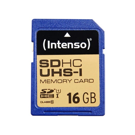 Intenso Premium - Flash memory card - 16 GB - UHS Class 1 / Class10 - SDHC UHS-I - 0