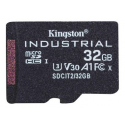 Kingston Industrial - Flash memory card (microSDHC to SD adapter included) - 32 GB - A1 / Video Class V30 / UHS-I U3 / Class10 - microSDHC UHS-I