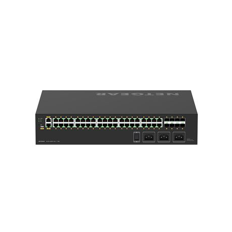 NETGEAR AV Line M4250-40G8XF-PoE++ - Switch - L3 - Managed - 40 x 10/100/1000 (PoE++) + 8 x 1 Gigabit / 10 Gigabit SFP+ - side to side airflow - rack-mountable - PoE++ (2880 W) - 4