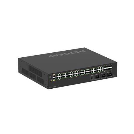 NETGEAR AV Line M4250-40G8XF-PoE++ - Switch - L3 - Managed - 40 x 10/100/1000 (PoE++) + 8 x 1 Gigabit / 10 Gigabit SFP+ - side to side airflow - rack-mountable - PoE++ (2880 W) - 5