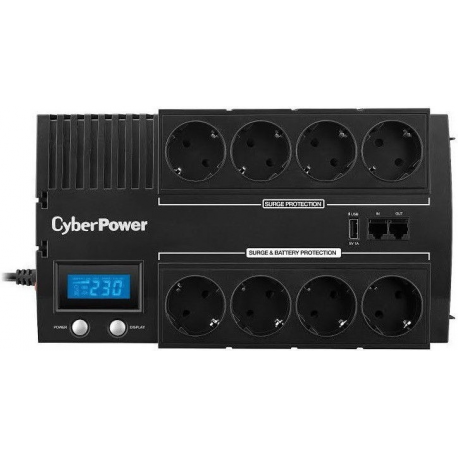 CyberPower BRICs LCD Series BR1000ELCD - UPS - AC 220 / 230 / 240 V - 600 Watt - 1000 VA - USB - output connectors: 8 - 1