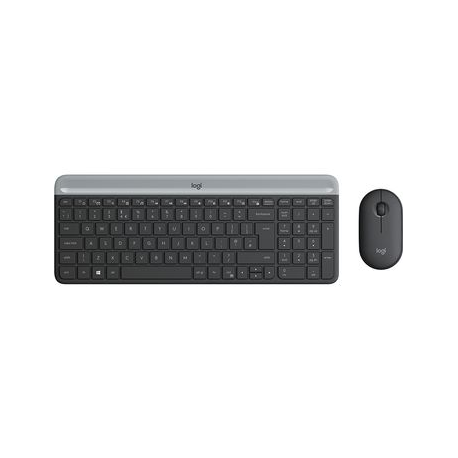 Logitech Slim Wireless Combo MK470 - Keyboard and mouse set - wireless - 2.4 GHz - QWERTZ - German - graphite - 0
