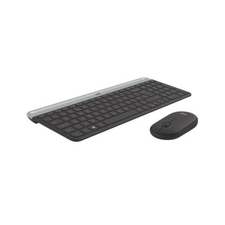 Logitech Slim Wireless Combo MK470 - Keyboard and mouse set - wireless - 2.4 GHz - QWERTZ - German - graphite - 4