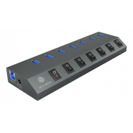ICY BOX IB-HUB1701-C3 - Hub - 7 x SuperSpeed USB 3.0 - desktop - 2