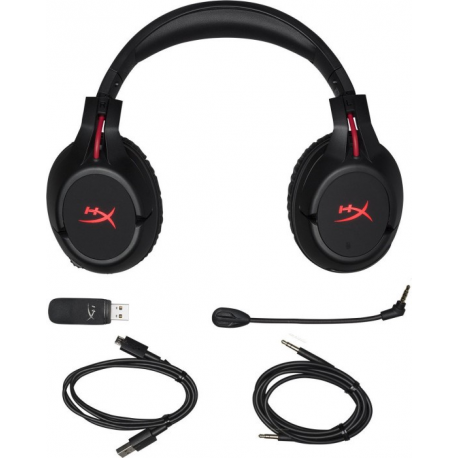HyperX Cloud Flight - Headset - full size - 2.4 GHz - wireless - black, red - for Sony PlayStation 4, Sony PlayStation 5 - 5