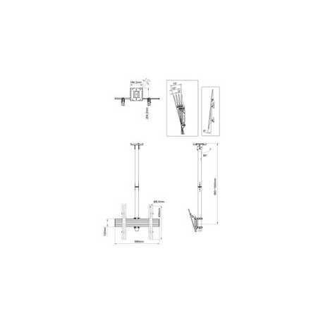 Multibrackets M Pro MBC1U - Mounting kit (ceiling mount) - for LCD display - aluminium, steel - black - screen size: 40"-65" - ceiling mountable - 18