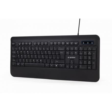 Gembird KB-UML-03 - Keyboard - backlit - USB - QWERTY - US - black - colour box - 2