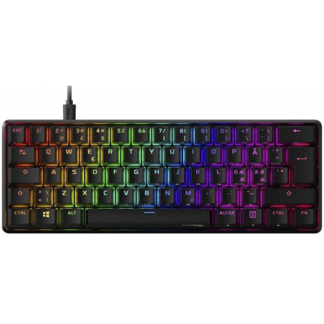 HyperX Alloy Origins 60 - Keyboard - backlit - USB-C - QWERTY - US - key switch: HyperX Red - black - 0