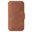 Krusell Sunne PhoneWallet - Flip cover for mobile phone - genuine leather - vintage cognac - for Apple iPhone 12, 12 Pro