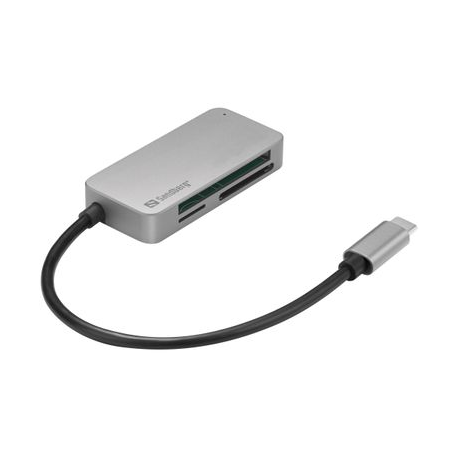 Sandberg USB-C Multi Card Reader Pro - Card reader (MMC, SD, xD, TransFlash, microSD, SDHC, SDXC, CFast Card) - USB-C - 0