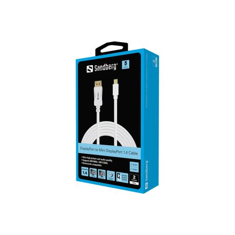 Sandberg - DisplayPort cable - DisplayPort (M) to Mini DisplayPort (M) - DisplayPort 1.4 - 2 m - 8K support - 1