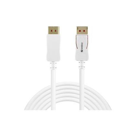 Sandberg - DisplayPort cable - DisplayPort (M) to DisplayPort (M) - DisplayPort 1.4 - 2 m - 8K support - white - 0