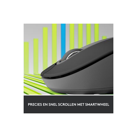 Logitech Signature M650 L - Mouse - large size - left-handed - optical - 5 buttons - wireless - Bluetooth, 2.4 GHz - Logitech Logi Bolt USB receiver - graphite - 6