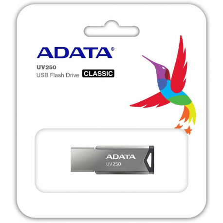 ADATA UV250 - USB flash drive - 64 GB - USB 2.0 - silver - 3