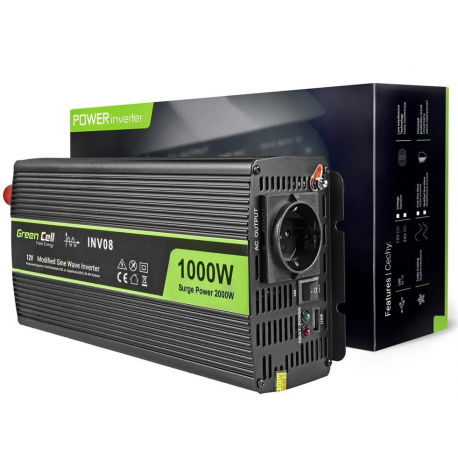 Green Cell - DC to AC power inverter - 12 V - 1000 Watt - black - 4