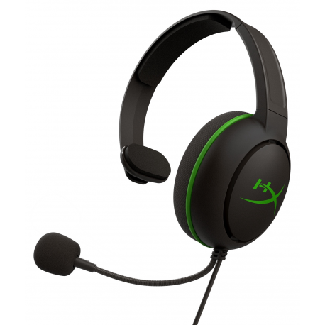 HyperX CloudX Chat - For Xbox - headset - full size - wired - 3.5 mm jack - black, green - for Xbox One, Xbox One S, Xbox One S All-Digital Edition, Xbox One X - 0