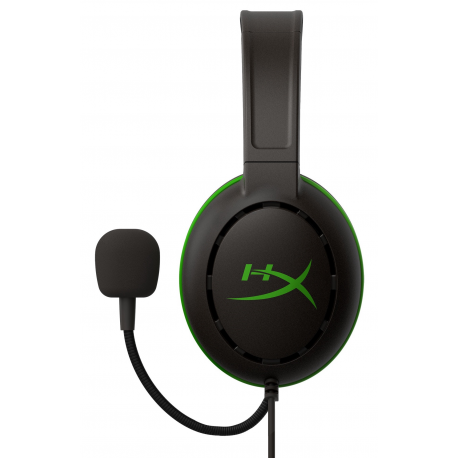 HyperX CloudX Chat - For Xbox - headset - full size - wired - 3.5 mm jack - black, green - for Xbox One, Xbox One S, Xbox One S All-Digital Edition, Xbox One X - 1