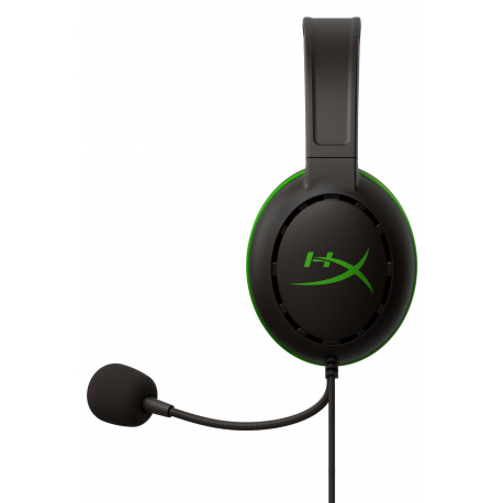 HyperX CloudX Chat - For Xbox - headset - full size - wired - 3.5 mm jack - black, green - for Xbox One, Xbox One S, Xbox One S All-Digital Edition, Xbox One X - 3