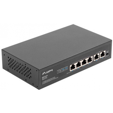 Lanberg RSFE-16P-2C-250 - Switch - unmanaged - 16 x 10 / 100 (PoE+) + 2 x combo Gigabit SFP / RJ-45 (uplink) - rack-mountable - PoE+ (250 W) - 1